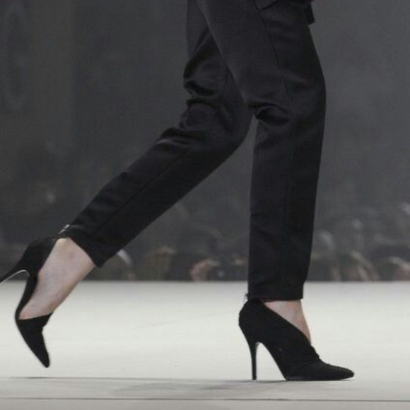 Alexander Wang Marcelia Suede d'Orsay Pump, Black, Size EU 38 / US 7.5 - Picture 8 of 9